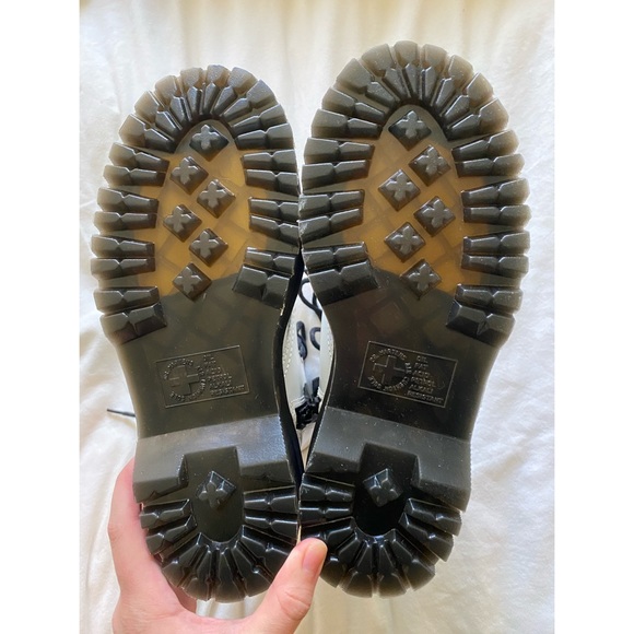 Dr. Martens Jadon White Leather 8-Eye Platform Boot - Picture 4 of 5